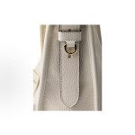 PRADA Metal engraved logo crossbody single-shoulder bag, medium size for women, white